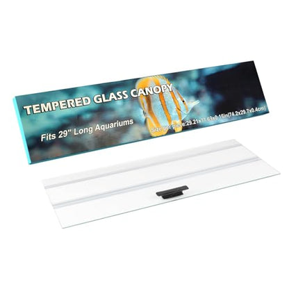 29.21x11.69 x0.16in Clear Tempered Glass Canopy | Aquarium Fish Tank Hoods FITS FOR most 20Long/29 gallon Fish tanks (Aqueon, marine land & perfecto) - size: 1PCS-29.21x11.69in