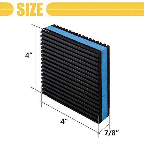 4 Pack Rubber Anti Vibration Pads,4 x 4 x 7/8 inches Heavy Duty EVA Isolation Mats for Air Conditioner,HVAC System,Compressors,Washer and Dryer - size: 4 x 4 x 7/8 inches