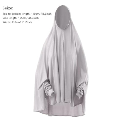 Women's Muslim One-Piece Prayer Dress Abaya Kaftan Hijab Full Length Dress for Hajj, Eid, Home, Prayer