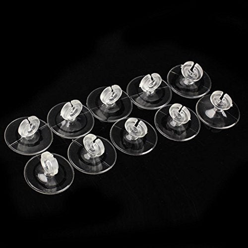 Xiaokeis 10 Pcs Aquarium Suction Cups, Suction Cup Clips with Ultra Strong Suction Force, Reusable Airline Tube Clips Holders Small Suction Cups for Fish Tank, Aquarium Airline Tubing/Hose(Clear)