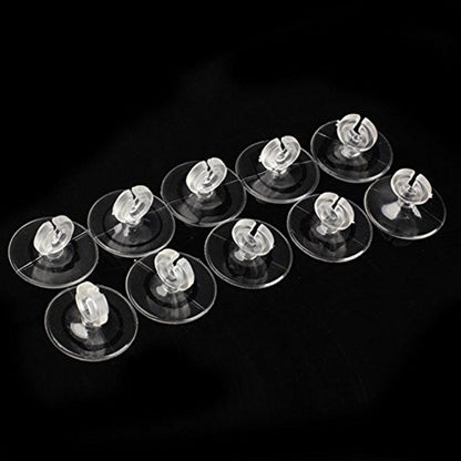 Xiaokeis 10 Pcs Aquarium Suction Cups, Suction Cup Clips with Ultra Strong Suction Force, Reusable Airline Tube Clips Holders Small Suction Cups for Fish Tank, Aquarium Airline Tubing/Hose(Clear)