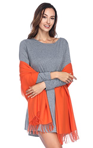 Pashmina Shawl Wraps Scarves Evening Dresses Wedding Bridesmaid for Women - color: Orange