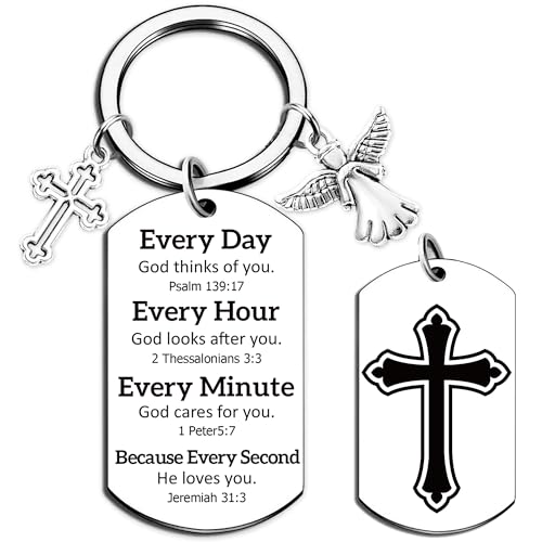 Inspirational Christian Gifts Keychain for Women - Religious Gift Keyring for Men, Priests, Sister, Friend, Mom, Catholic - style: Angel
