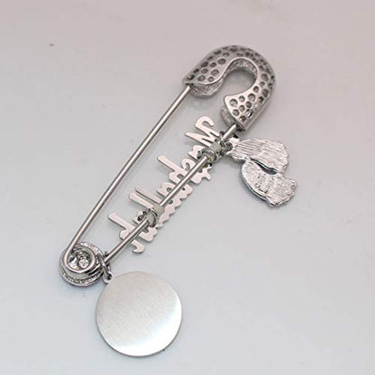 ZKDC AYATUL KURSI Mashallah Turkish evil eye Stainless Steel brooch islam muslim Pin