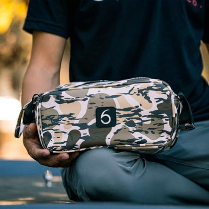 6th Sense – Bait Bag – Soft Plastic Storage Bag – Holds 15 to 20 Packs – Tackle Organizer – Clear Label Window - color: Willis Camo - Brown