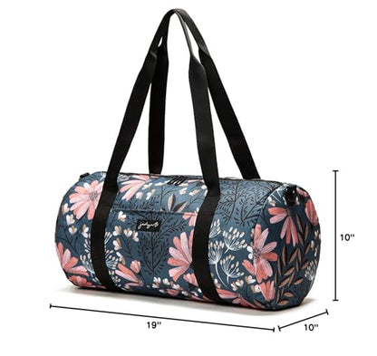 19” Barrel Womens Duffel/Gym/Weekender Bag (Navy Floral) - color: Navy Floral