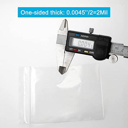2''x 3'', (Pack of 200) Small Clear Poly Zipper Bags, Reclosable Zipper Lock Storage Plastic Bags for Jewelry, Beads, Screws & Small Items - size: 2" x 3"