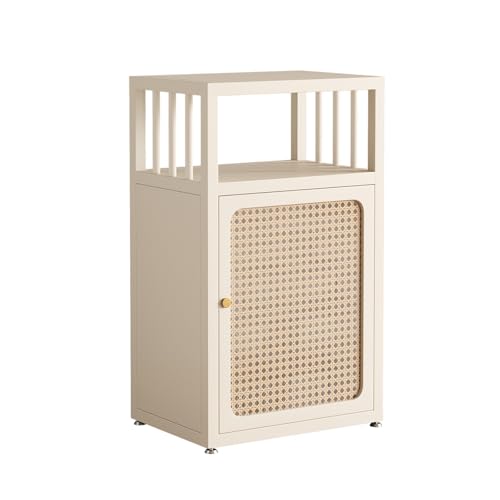 Fish Tank Stand with Storage Cabinet, Carbon Steel Frame, Adjustable Foot Pads, Suitable for Home Aquarium Display(Beige,Single) - color: Beige, size: Single