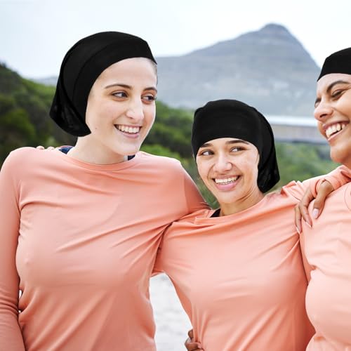 2 Pcs Hijab Undercaps No Slip Neck Cover for Women Under Hijab Cap Inner Undercap Head Wraps Scarf Solid Color Hijabs Sports Hijabs for Turban Tube Neck Cover Black