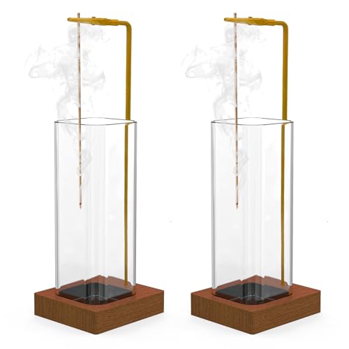 2 Pack Incense Holder, Incense Burner, Insence-Stick Holder Mess-Free Incense Burner Holder, Ideal for Meditation, Yoga, Relaxation, and Home Decor - Anti-Ash Flying - color: Glass