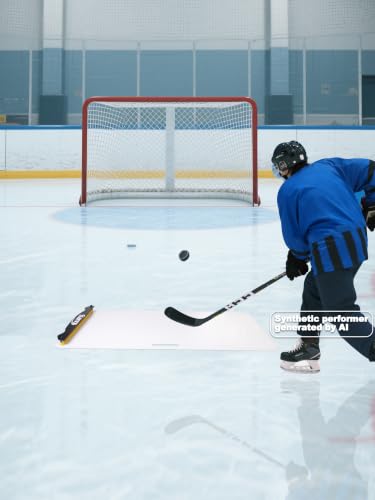 kasifei – 24'' x 48'' Hockey Shooting Pad with Rebounder, Professional Hockey Training Equipment | Improving Shooting Passing and Stickhandling Ability, Smooth Slick Surface, Great for Solo Training, for All Skill Levels