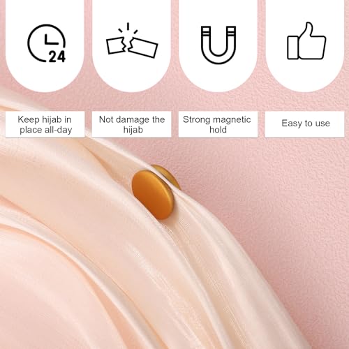 8pcs Hijab Magnetic Pins, Strong Hijab Magnets Multi-Purpose Colorful Magnetic Scarf Clasp Pinless Brooch Hijab Pins Buttons for Women Clothing Dress Scarves (Matte)