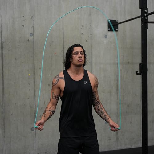 Swissskip Speed Jump Rope by Dayan Kolev, 5mm PVC Skipping Rope, Great for Beginners and Advanced Athlets, Designed for Fitness, Cardio, Boxing & CrossFit, Adjustable length with Unbreakable Handles - color: Turquoise