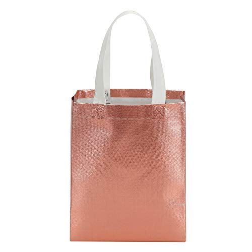 Tosnail 40 Pack 10 x 8 Inch Reusable Present Gift Bag, Medium Grocery Bags, Shopping Tote Bag for Weddings, Birthday, Party - color: Rose Gold
