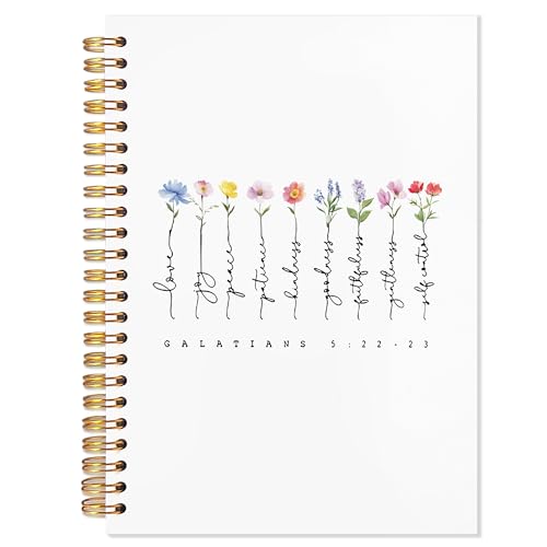 YTRGI Floral Christian Scripture Journaling Notebook for Writing, Galatians 5:22-23 Bible Notebooks for Note Taking, Christian Gifts for Woman, Prayer Journal for Woman, Religious Spiral Notebook 5.5x8.3 Inch - color: 5:22-23 fresh flower