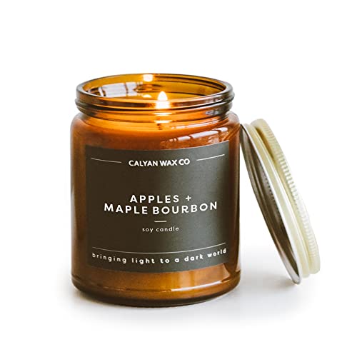 Calyan Wax Co. Apples & Maple Bourbon Scented Candle - 57 Hour Burn - color: Apples + Maple Bourbon