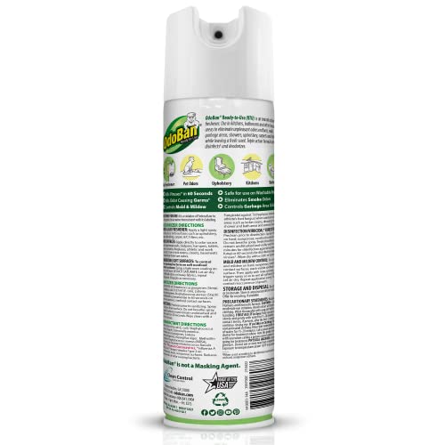 OdoBan Ready-to-Use 360-Degree Continuous Spray Disinfectant & Harsh Aroma Eliminator, Fabric and Air Freshener, Made in the USA, Original Eucalyptus Scent, 14.6 Ounces - size: 14.6 Fl Oz (Pack of 1)