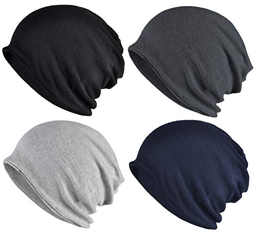 Cotton Slouchy Beanie Hip-Hop Soft Lightweight Running Beanie Adult Skull Hats Cap for Men Women - color: Closetop-a