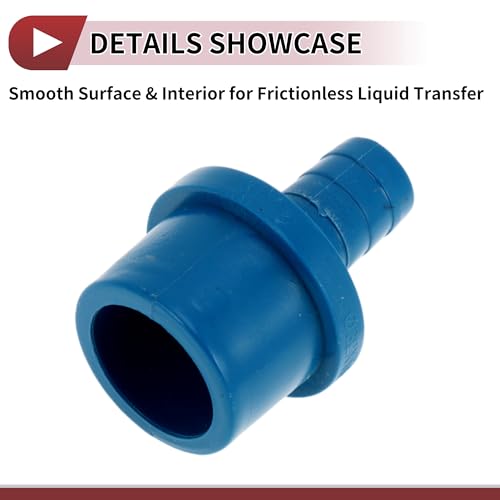 Plastic Hose Barb Fitting 1-1/4" x 5/8" Barb OD Straight Through Pipe Connector Blue 5 Pcs - color: Blue, size: 1-1/4" x 5/8" OD