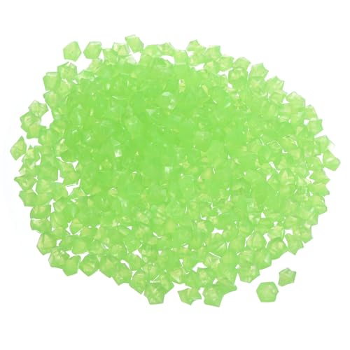 MECCANIXITY 1000pcs Glow Rocks 8-10mm Glow Pebbles Decoration in The Dark Luminous Stones Decor DIY Decorative Dark Green for Garden, Potted Plant, Fish Tank - color: Dark Green
