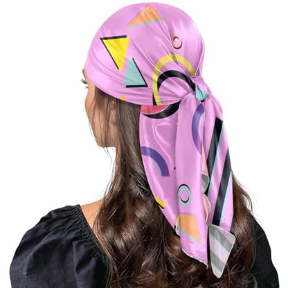 Head Scarf for Women,35" Large Square Hair Scarves Bandana Fashion Neck Scarf - color: Color 14