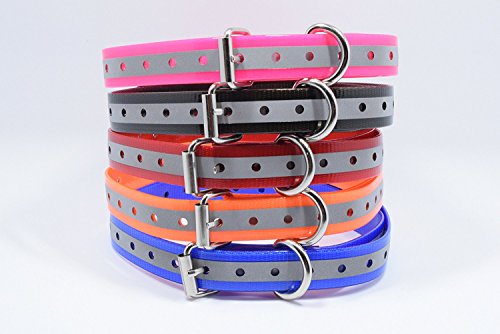 Waterproof TPU Replacement Strap for Dog Training Collar, 27.5 in - color: Red Reflect
