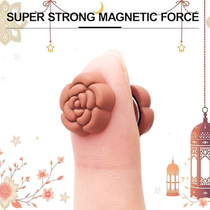 10 PCS No-Snag Pinless Magnetic Hijab Pins Set - Strong Hijab Pins & Scarf Pins, Safety Pins for Muslim Women, Perfect Islamic Gift - color: Heart&Rose Matte Black&White