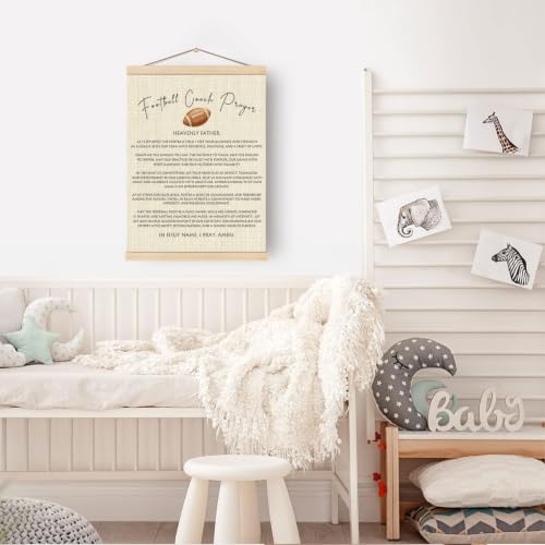 Boat Wades Football Coach Prayer Wall Art Poster Hanger Frame 12x16In - color: Football Coach Prayer