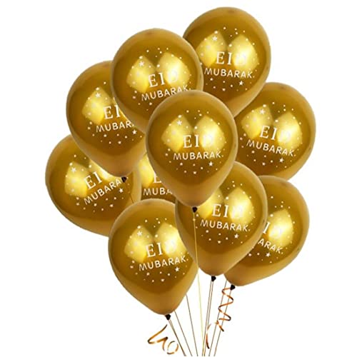Eid Mubarak Banner Balloon Set Gold Glitter Ramadan Kareem Festival Decoration for Home Celebration Ornament