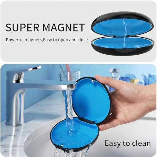 2 Pack Retainer Case, Compatible with Invisalign, Slim Aligner Case with Removal Tool, Aligner Seaters & Brush, Pocket Size Secure Magnetic Closure for Travel - Black - color: 2 Pack - Black