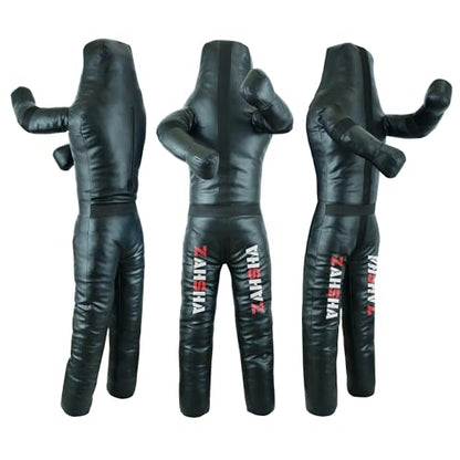 BJJ Wrestling Grappling Throwing Dummy Bag, Unfilled, PU Leather