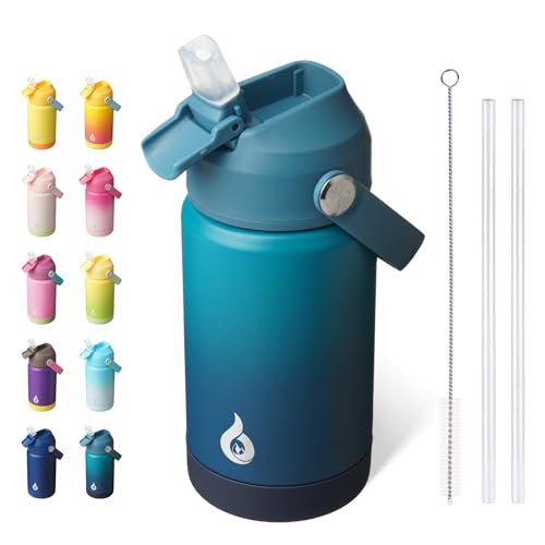 BJPKPK 12oz Insulated Water Bottle, Stainless Steel Bottle with Straw Lid - color: Vast, size: 12 Ounces