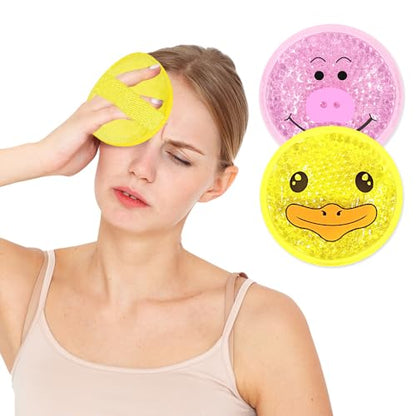 Ice Packs for Injuries Reusable 2 Packs Cold or Warm Compress Cold Packs for Injuries with Strap for Neck Head Fever Wisdom Teeth Recovery First Aid 4.9 Inch - style: Pig + Duck