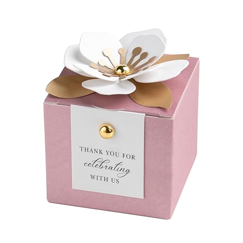 FEIYI 20 PCS Favor Boxes, Dusty Rose Candy Boxes 2.55x2.55x2.55 - color: Dusty Rose