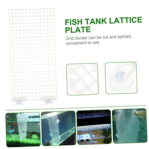 Abaodam Aquarium Isolation Panel Set 4-Piece Lattice Plate Suction Cups Modular Divider for Fish Tank 30x15cm Aquarium Supplies Random Color