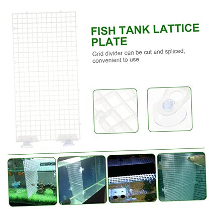 Abaodam Aquarium Isolation Panel Set 4-Piece Lattice Plate Suction Cups Modular Divider for Fish Tank 30x15cm Aquarium Supplies Random Color