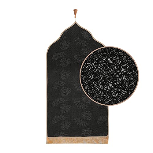 Muslim Prayer Rug Islamic Mat for Muslim Prayers Great Ramadan Gift for Muslim Men Women Portable Prayer Mat Rug Turkish Pocket Praying Rug Thick Large Padded Sajadah Muslim Prayer Rug Velvet Carpet - color: Blue