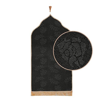 Muslim Prayer Rug Islamic Mat for Muslim Prayers Great Ramadan Gift for Muslim Men Women Portable Prayer Mat Rug Turkish Pocket Praying Rug Thick Large Padded Sajadah Muslim Prayer Rug Velvet Carpet - color: Blue