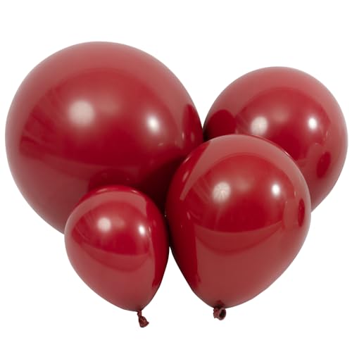 Latex Balloons, 100-Pack Different Sizes 18 12 10 5 Inch Party Balloon Garland Kit (Ruby Red) - color: Ruby Red