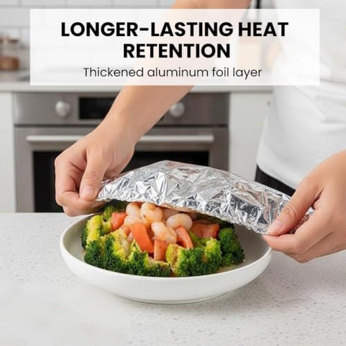 30 Pack Round Aluminum Foil Insulation Sheets, Self-Adhesive Heat Reflective Thermal Insulating Membrane, Waterproof Heat Barrier Pad for Water Tank, Pipe, Kitchen Appliance