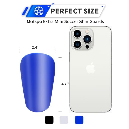 Extra Mini Soccer Shin Guards for Toddler, Kids, Youth & Adults | Ultra Lightweight Insert Small Shin Pads, Boys Girls Men Women, Shock-Absorbing Protection, 3.7×2.4 In, Training & Matches - color: Black+Blue