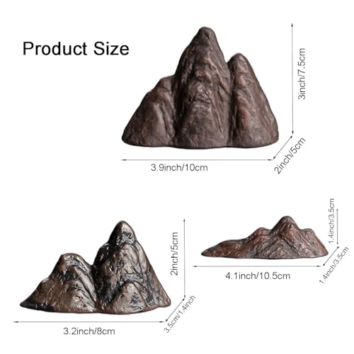 3Pcs Aquarium Micro-Landscape Mountain Rock. Mini Aquarium Mountain View. Miniature Mountain Figurines Iandscape Model. Micro Landscape Decorations for Fish Tank