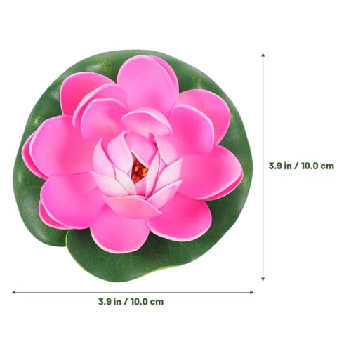 Cabilock 5PCS Floating Lotus Flowers, Artificial Pond Pool Decor - color: Pink