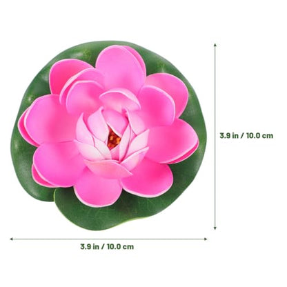 Cabilock 5PCS Floating Lotus Flowers, Artificial Pond Pool Decor - color: Pink