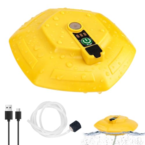 Floating & Rechargeable Bait Bucket Aerator, IPX7 Waterproof with Type-C Charging, Portable Ultra Quiet Bubbler,Long Runtime Waterproof Aerator for Live Minnows, Fish Tank, Boat Ice Sea Fishing