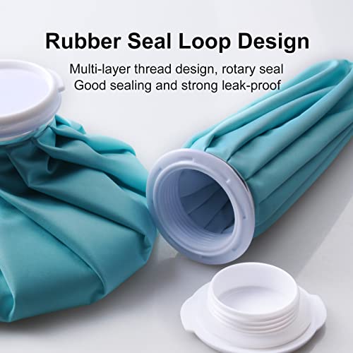 Ice Pack for Injuries Reusable, Ice Bag Reusable 9" Hot Water Bag for Hot & Cold Therapy, No-Leak Elastic Ice Bag for Pain Relief, Menstruation Pain Injuries Muscle Strains - size: 9", style: Blue