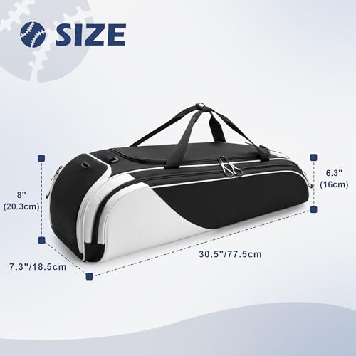 DSLEAF Youth Baseball Duffle Bag for 2 Bats, Small Softball Gear Bag with Separate Shoe Compartment for Youth Baseball Gear & Equipment