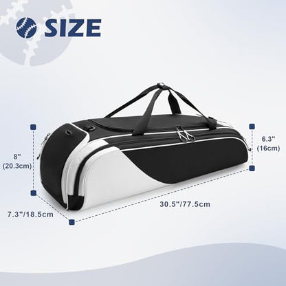 DSLEAF Youth Baseball Duffle Bag for 2 Bats, Small Softball Gear Bag with Separate Shoe Compartment for Youth Baseball Gear & Equipment