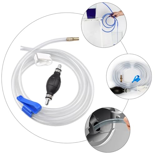 Kichvoe Manual Siphon Pump Hose Set for Water and Oil Transfer, Vehicle Guide Oil Tube with Suction Function, Practical Multi-use Handheld Suction Hose for Automotive and Aquarium Water