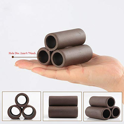 Norgail Handmade Brown Ceramic Shelters - Shrimp Habitat, Breeding Tube, Hiding cave - Hideaway Pipes Reduce Stress, Encourage spawning - Decorative Aquarium Accessories 1PCS (Small) - size: Small